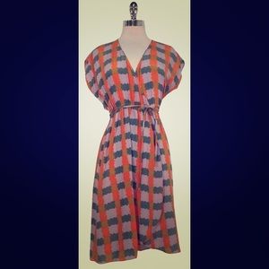 Silk midi wrap dress